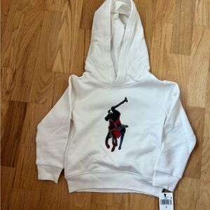 Ralph Lauren Kids White Hoodie with Embroidered Logo - New with Tags!